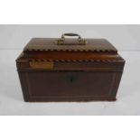 George III Mahogany Sarcophagus Tea Caddy, Having later Covers to the interior, 17cm high, 28cm wide