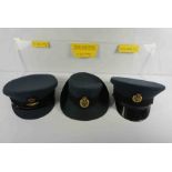 Three RAF Caps, Comprising of a Male Peaked Cap, Junior Officers Crusher Cap, and a Female Dress