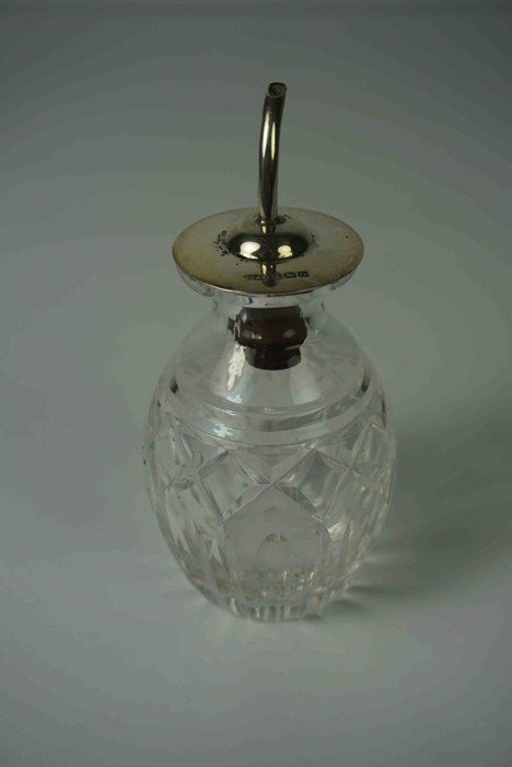 Silver Topped Glass Oil Bottle, Hallmarks for Birmingham, 14cm high, Also with two Silver Napkin - Image 7 of 16
