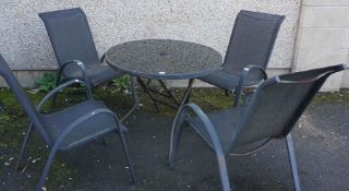 Garden Table with Four Chairs, Table 72cm high, 88cm wide, (5)