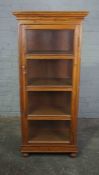 Pine Display Cabinet, Having a Glazed Door enclosing a Shelved interior, 144cm high, 63cm wide, 37cm