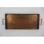Arts & Crafts Copper Tray, Possibly Keswick School, Decorated with impressed panels of Stylised