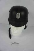 Police Motorcycle Helmet, (Issue 1932 to 1974) With Chin strap