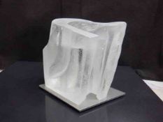 Jennie Speirs Grant RSS (Scottish, B.1963) "Ice", kiln cast furnace glass, selective cold