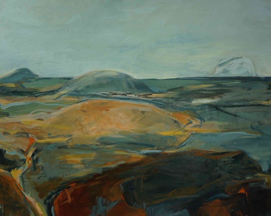 Lida Hatrick (Czech/Scottish, B.1950) "Bass Rock from Snawdon", oil on board, initials to lower - Image 3 of 5