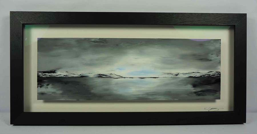 Ken Cowins (English, B.1955) "Morning Glow", acrylic on glass, signed lower right on border, - Image 2 of 5