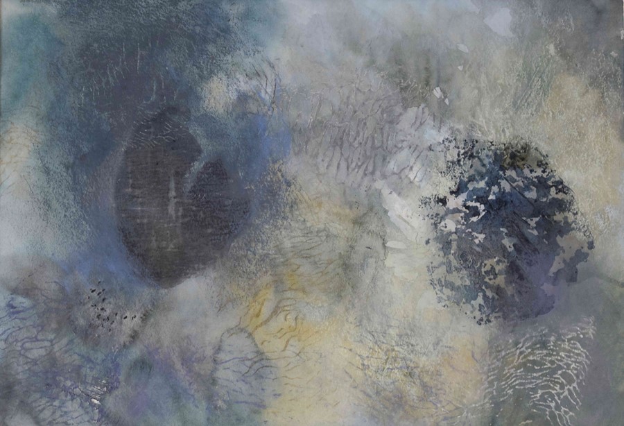 Jean Gillespie (Scottish, B.1951) "Journeys series: Transience", mixed media (ink & pastel) on