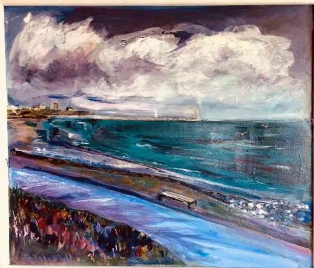Stella Rose Bell (English) "The Gathering Storm", acrylic on canvas, signed to lower right, initials