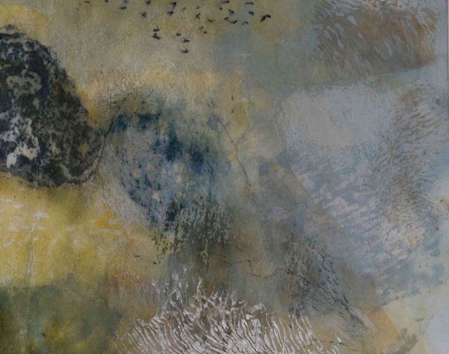 Jean Gillespie (Scottish, B.1951) "Journeys series: Wanderer", mixed media (ink & pastel) on - Image 5 of 5