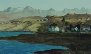 Tina Holley BA(Hons) (British, B.1951) "Carbost And The Cuillin", watercolour, signed to lower left,