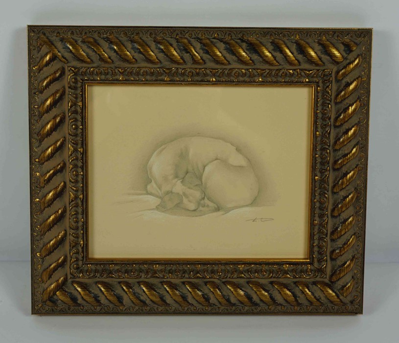 Laura Cullen (Irish, B.1997) "English Pointer Sleeping", graphite, signed to lower right, 16cm x - Image 2 of 5