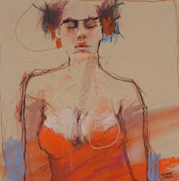 Derek Jones (English, B.1945) "Red", mixed media, signed to lower right, 26cm x 26cm (Framed 43cm - Image 3 of 5