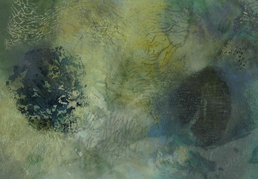 Jean Gillespie (Scottish, B.1951) "Journeys series: Wanderer", mixed media (ink & pastel) on - Image 3 of 5