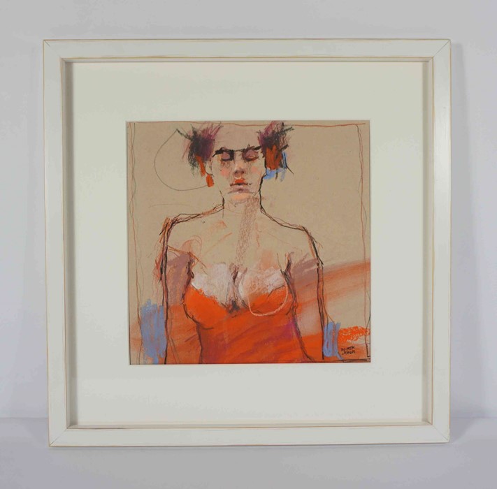Derek Jones (English, B.1945) "Red", mixed media, signed to lower right, 26cm x 26cm (Framed 43cm - Image 2 of 5