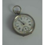 Continental Silver Ladies Fob Watch, circa late 19th / early 20th century, stamped 800, Having a