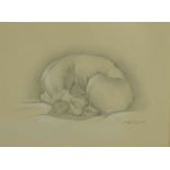 Laura Cullen (Irish, B.1997) "English Pointer Sleeping", Graphite, Signed to lower right, 16cm x