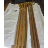 Quantity of Matching Fabric Curtains, Ivory coloured, Various sizes, Largest approximately 180cm