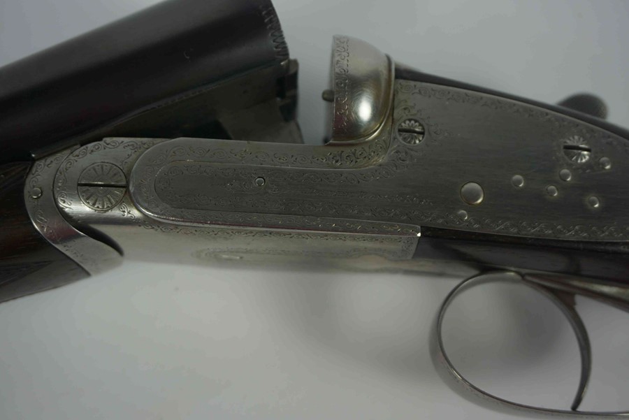 Joseph Lang & Sons of London, Sidelock Ejector Shotgun, 12 Guage, Having a Silver ferule to the - Image 4 of 5