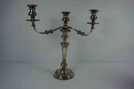 Silver Plated Candleabra, circa late 19th / early 20th century, Having three sconces, 42cm high,