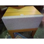 Pair of Contemporary Teak Bedside Cabinets, Having a Fabric covered drawer, 51cm high, 45cm wide,