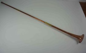 Copper Hunting Horn, Having Brass mounts, 104cm high