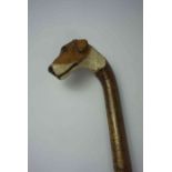 Gentlemans Walking Stick, Carved as the Head of a Dog, circa 19th century, 91cm long