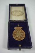 9ct Gold Sporting Medal, Engraved to the obverse R.Murdison Gala Sports 1891, Stamped 375 to the