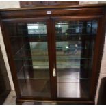 Modern Display Cabinet, Having two glazed doors, Enclosing glass shelves, Raised on Cabriole feet,