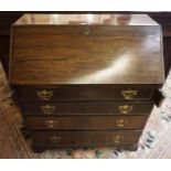 Mahogany Writing Bureau, circa 19th century, Having a Fall front enclosing fitted drawers and Pigeon