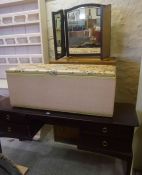 Stag Minstrel Dressing Table, 70cm high, 134cm wide, 46cm deep, Also with a Pink Wicker Ottoman, and