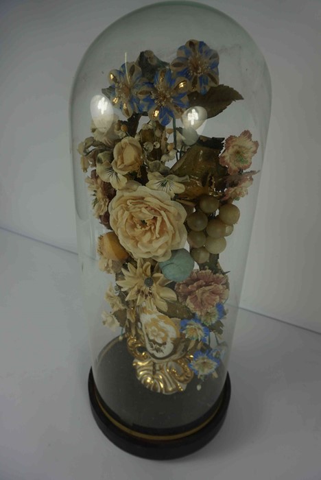 Dried Flower Arrangement, In a Ceramic vase, Approximately 50cm high, Under a glass dome, Raised - Image 3 of 3