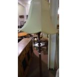 Vintage Mahogany Floor Lamp, With shade, Converted to Electricity, 158cm high