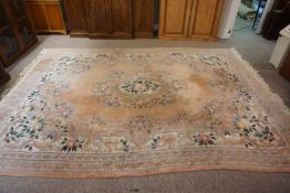 Chinese Style Carpet, Decorated with Floral medallions on a pink ground, 369cm x 280cm