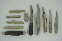 Johnson of Sheffield, Pocket Knife, Having a Rubber grip, Also with ten assorted Pocket Knifes, To
