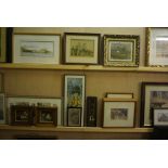 Quantity of Prints and Pictures, To include an example by K Wilson of "Castle in Loch" Signed