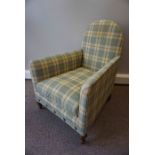 Vintage Armchair, Upholstered in a Later Checked Fabric, 96cm high