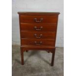 Mahogany Music Cabinet, Having four Drawers, 79cm high, 70cm wide, 50cm deep