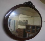 Hardwood Framed Oval Wall Mirror, 71cm high, 93cm wide