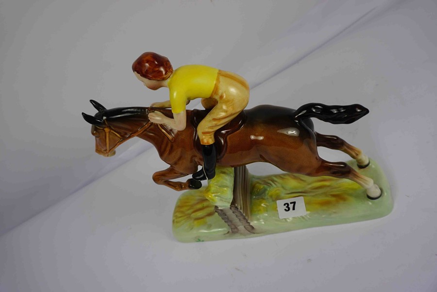 Beswick Equestrian Figure and Horse Group, Marked Beswick England to the underside, 25cm high - Image 2 of 2