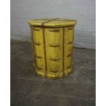 Indian Painted Pine Storage Box, Of Octagonal shape, Having a Hinged top, 45cm high, 40cm wide,