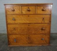 Victorian Mahogany Chest of Drawers, Having three small Drawers above three long Drawers, 84cm high,