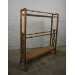 Mahogany Towel Rail, 93cm high, 77cm wide, 28cm deep