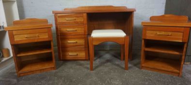 Modern Bedroom Suite, Comprising of a Desk, Chest of Drawers, Pair of Bedside Cabinets and Stool,