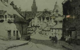 Tom Paterson (Scottish) "The Lady Wall Old Glasgow" Signed Artists Proof Etching, Signed in