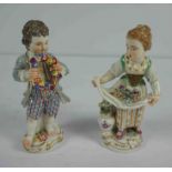 Two Meissen Porcelain Figures, circa late 19th / early 20th century, Modelled as a Girl Flower