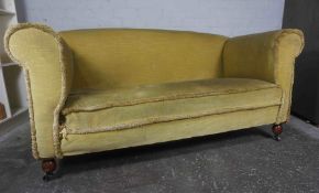 Drop End Sofa, circa early 20th century, Upholstered in later Dralon, Raised on Mahogany supports