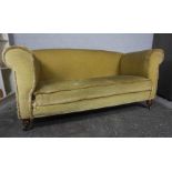 Drop End Sofa, circa early 20th century, Upholstered in later Dralon, Raised on Mahogany supports