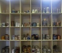 Large Quantity of Pottery and Glass Beer Steins, Tankards, And Glasses, To include German