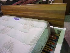 Hulsta Emperor Bed, Having a Teak style Headboard, With a pair of Matching Bedside Cabinets,