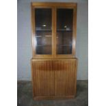 Vintage Bookcase, Having two Gazed Doors above two Cupboard Doors, 200cm high, 94cm wide, 40cm deep